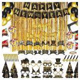 Harrycle 136 Pcs New Years Eve Party Supplies Kit New Year