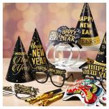 Harrycle 136 Pcs New Years Eve Party Supplies Kit New Year