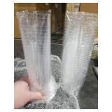 LemonRoad 50 Pack 5 oz Plastic Dessert Cups with Lids and Spoons, 500 Round Stickers(8 Designs), 3 Rolls Curling Ribbon Mini Clear Pudding Cups for DIY Parfait Appetizer Fruit Yogurt (Christmas)