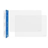 Set of 2, Extra Large, Thick, Silicone Mats for Kitchen Counter, Heat Resistant Mats, Countertop Protector, Non-Slip, Easy to Clean, 25 x 17 Inches x 1.4mm, Semi-Transparent