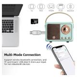 Baolira Retro Bluetooth Speaker, Wireless Portable Speaker with Crystal Clear Stereo Sound and Rich Bass, Vintage Decor, Retro Decor, Gifts for Teen Girls Boys Women (Blue)