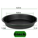 Bleuhome 6 Pack 6 inch Plant Saucer Tray, 4 6 8 10 12 15 17 19 inch Plant Saucers, Heavy Duty Plastic Plant Saucers for Indoors, Bird Bath Bowls, Flower Plant Water Trays for pots Planter (6, Black)