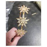 HSWE Christmas Snowflake Headbands for Women Rhinestone Winter Party Snowflake Flower Hairband Xmas Holiday Party Decoration