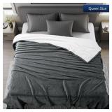 Utopia Bedding Sherpa Blanket Queen Size (Grey, 90x90 Inches) - Soft Lightweight Plush Fleece Reversible Blanket for Bed, Sofa, Couch, Camping and Travel