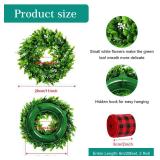 Unittype 4 Pcs Christmas Kitchen Cabinet Wreaths Faux Artificial 2 Roll Red Black Plaid Ribbons for Door Farmhouse Hanging Wall Window Door Hanging Decoration
