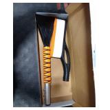 EcoNour 27 Aluminum Ice Scrapers for Car Windshield | Car Snow Scraper Window and Snow Brush with Ergonomic Foam Grip Winter Accessories (Orange)