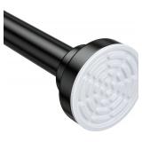 Ausemku Shower Curtain Rod Tension - 26-76 Inch Never Rust Non-Slip Spring Tension Curtain Rod No Drilling Stainless Steel Curtain Rod Use Bathroom Kitchen Black