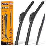 AUTOBOO 26+22 Windshield Wipers with 16 Rear Wiper Blade Replacement for 2010 2011 2012 2013 2014 2015 Lexus RX450h RX350-Original Factory Quality (Pack of 3)