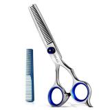 COOLALA Stainless Steel Hair Cutting Scissors Thinning Shears 6.5 Inch Professional Salon Barber Haircut Scissors Family Use for Man Woman Adults Kids