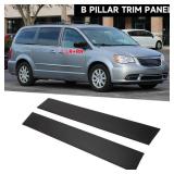 Yollky 1 Pair B-Pillar Side Molding Windshield Door Outer Trim Left Right B Pillar Trim Panel for Dodge Grand Caravan 2008-2020 for Ram C/V 2012, 2015 | Gloss Black | Replaces 5020664AA 5020665AA