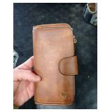 CLUCI Women Wallet Leather RFID Blocking Designer Trifold Card Holder Ladies Clutch with ID Window Brown