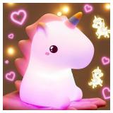 Unicorn Toys, Night Light for Kids Night Light,16 Colors+Silicone+Dimmable+12 Hours Use Nightlight for Kids Room,Unicorn Toys for Girls Age 4-6, Valentines Day Gifts for Kids, Baby, Toddlers, Adults
