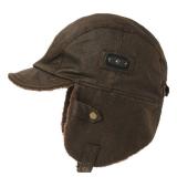 TOP-EX Oversize XXL Brown Waterproof Mens Pilot Hat Aviator Hunting Trapper Faux Leather Winter Outdoors Trooper Earflap Extra XX-Large