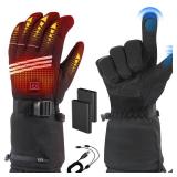LOTTBUTY Heated Gloves for Men Women, Rechargeable Gloves with 4 Temperature Modes, 7.4V 5000mAh Battery Waterproof Heated Gloves Camping Hand Warmers for Motorcycle Skiing Hiking Hunting Cycling
