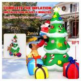 HFO 8ft Christmas Inflatable Outdoor Decorations, Blow up Christmas Tree Yard Decor with Dog Bite Santa Claus 3 Wrapped Gift Boxes, Bright LED Lights Christmas Outdoor Decorations