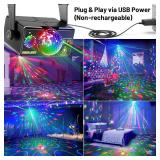 caivimvn Party Lights, DJ Disco Light Disco Ball Light Sound Activated Strobe Stage Lights for Parties Birthday Christmas Gift Wedding Karaoke KTV Bar Club Pub Dance Home Room Halloween Decorations