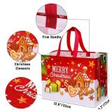 MGparty 24 Pack Large Christmas Gift Bags Reusable Non-Woven Tote Bags for Gifts Xmas New Year Holiday Shopping, 12.6 x 9.8 x 6.7