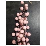 HOHOTIME Christmas Holly Pink Berry Stem Ornaments, 8 Large Branches/32 Small Branches Artificial Berry Stem, Removable Artificial Berry Stem Ornaments, Home Decorative for Christmas Tree Wreath