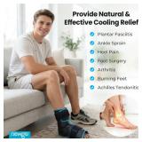 NEWGO Foot Ice Pack Wrap for Plantar Fasciitis Relief, 360° Full Coverage Reusable Gel Ice Boot for Heel & Ankle Pain, Cold Compression for Swelling, Achilles Tendonitis & Ankle Sprain- Black