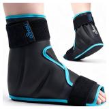NEWGO Foot Ice Pack Wrap for Plantar Fasciitis Relief, 360° Full Coverage Reusable Gel Ice Boot for Heel & Ankle Pain, Cold Compression for Swelling, Achilles Tendonitis & Ankle Sprain- Black