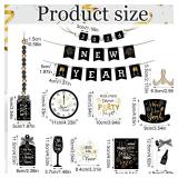 GlikCeil 11 Pcs 2026 Happy New Year Tiered Tray Decor Set Winter Table Centerpieces Decorations Wooden Rustic New Year Signs Decor Christmas Table Centerpieces for Holiday Party Home Kitchen