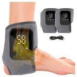Foot Massager with Triple Method Heat - 3-Level Heat & Vibration Adjustable Ankle Massager for Foot Relief, Electric Wireless Smart Feet Massager with Touch Screen, Compact & Portable for All Ages
