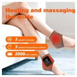 Foot Massager with Triple Method Heat - 3-Level Heat & Vibration Adjustable Ankle Massager for Foot Relief, Electric Wireless Smart Feet Massager with Touch Screen, Compact & Portable for All Ages