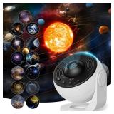 Galaxy Projector Pro for Bedroom, 13 in 1 Planetarium Star Projector with Solar System & Constellation, Night Light for Ceiling - 360° Rotating with Timer, Adjustable Knob, Kids Adults Room Decor