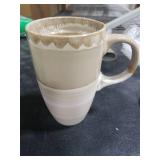 Bosmarlin Ceramic Travel Coffeel Mug with Handle and Lid, 18 oz, Portable Coffee Cup for Car Cup Holder, Microwave and Dishwasher Safe, Reactive Glaze (Brown Grey)