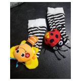 Infinno Baby Wrist Rattle Socks and Foot Finder Set, Perfect Baby Toys for 0-12 Months Newborn Boys and Girls As Shower Gifts, Garden Bug Series