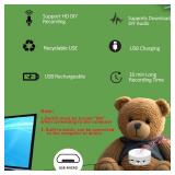 XLW Voice Recorder,16Min Voice Recording Button for Stuffed Animals, Bear,Crafts Pillow.16MB Record Custom Messages for Xmas Halloween New Year Birthday Creative DIY Present (2P White)