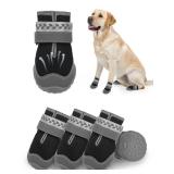 SCENEREAL Anti Slip Dog Shoes for Large Dogs, Medium Sized Dog Boots & Paw Protectors for Winter Snowy Day, Outdoor Walking, Water-Resistant in Rainy Weather, Indoor Hardfloors Skid-Resistant Sole