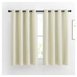 NICETOWN Short Window Curtains 45 L - Grommet Sunlight Reducing Solid Vertical Curtains and Drapes for Cafe & Home Office, Beige, 52 Wide Per Panel, Sold by 2 Panels