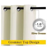 NICETOWN Short Window Curtains 45 L - Grommet Sunlight Reducing Solid Vertical Curtains and Drapes for Cafe & Home Office, Beige, 52 Wide Per Panel, Sold by 2 Panels