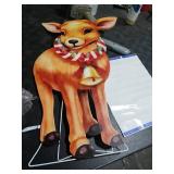 2pk Solar Metal Yard Stake Lights Christmas Decoration Reindeer Stake Colored Flashing LED Lights for Christmas Holiday Outdoor Garden Lawn Pathway Decoration