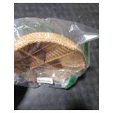 I-LAN 4-Compartment Divided Serving Dishes Rattan Bowl,Round Sectional Decorative Fruit Tray for Snacks,Nuts,Candies,Crackers,Veggies