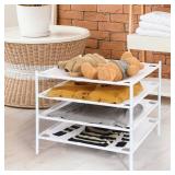 Storage MANIAC Sweater Drying Rack, Mesh Clothes Drying Rack, Stackable Laundry Drying Rack, Lay Flat Dryer for Delicates, Portable Dry Rack for Indoor or Outdoor, White, 4-Pack