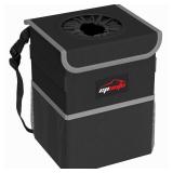 EPAuto Waterproof Car Trash Can with Lid and Storage Pockets, 2.5 Gallon, Black