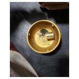 SECHUDO Small Cast Iron Incense Burner Holder, Home Decor, Bowl Design with Lid, Golden Incense for Sticks, Resin, Cone Incense or Wax Melts, Cense with Stand Base for Yoga, Spa, Room, Office