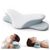 DIIKEN Cervical Neck Pillows,Orthopedic Roll Pillow for Neck Pain Relief,Sleeping Decompression Devices Support and Shoulder Relaxer,High-Density Memory Foam,Neck Bolster Butterfly(Adult Size)