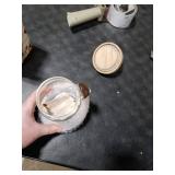 ANSQU Glass Jar with Wooden Lid and Spoon, 20.3oz Food Storage Containers Coffee Jar Coffee Grounds Container, Glass Food Storage Canister (1 Pack)