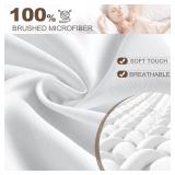 FreshCulture Twin Fitted Sheet Only 2 Pack - Hotel Quality Fitted Sheet Twin Size - Ultra Soft & Breathable - Brushed Microfiber - Deep Pocket - Cooling Fitted Sheets for Twin Size Bed (White)