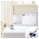 Sealy Electric Mattress Pad Queen Size, 10 Heating Settings Heated Mattress Pad, Bed Warmer with Dual Controller & Auto Off 1-12 Hours, Fit Up to 17 Inch, Machine Washable, 60x80
