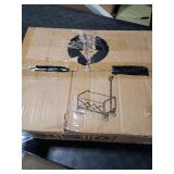 Wagons Carts Foldable, Collapsible Wagon Cart with Wheels - Beach Wagon Cart with Wheels for Sand Sports Camping Grocery, Black