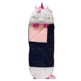 Happy Nappers Pillow & Sleepy Sack- Comfy, Cozy, Compact, Super Soft, Warm, All Season, Sleeping Bag with Pillow- Medium 54 x 20, Shimmer Unicorn