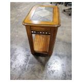 Wooden Side Table with Slide Top Storage