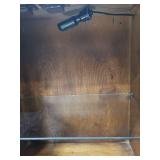 Wooden Console Table With Glass Doors and Light