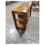 Wooden Console Table With Glass Doors and Light