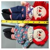 Miniature Raggedy Ann & Andy Dolls, Approx 8"