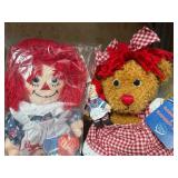 Raggedy Ann Doll in Package and Plush Bear w/ Mini Doll w/ Tag